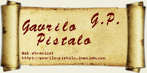 Gavrilo Pištalo vizit kartica